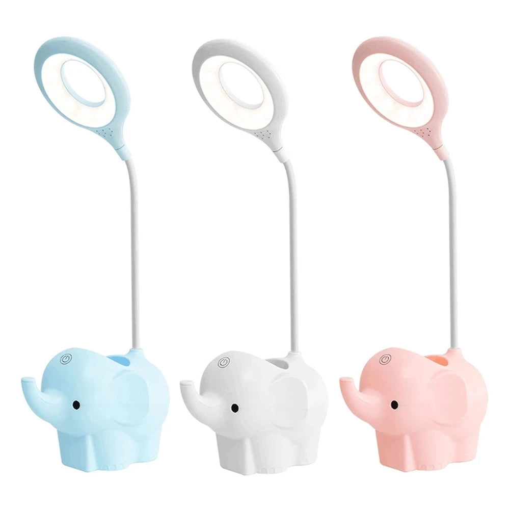 Cute Elephant Touch Control Dimming LED Desk Lamp and battery bank