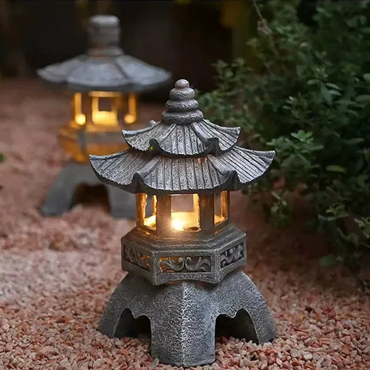 Solar Powered Japanese Pagoda Statue Light