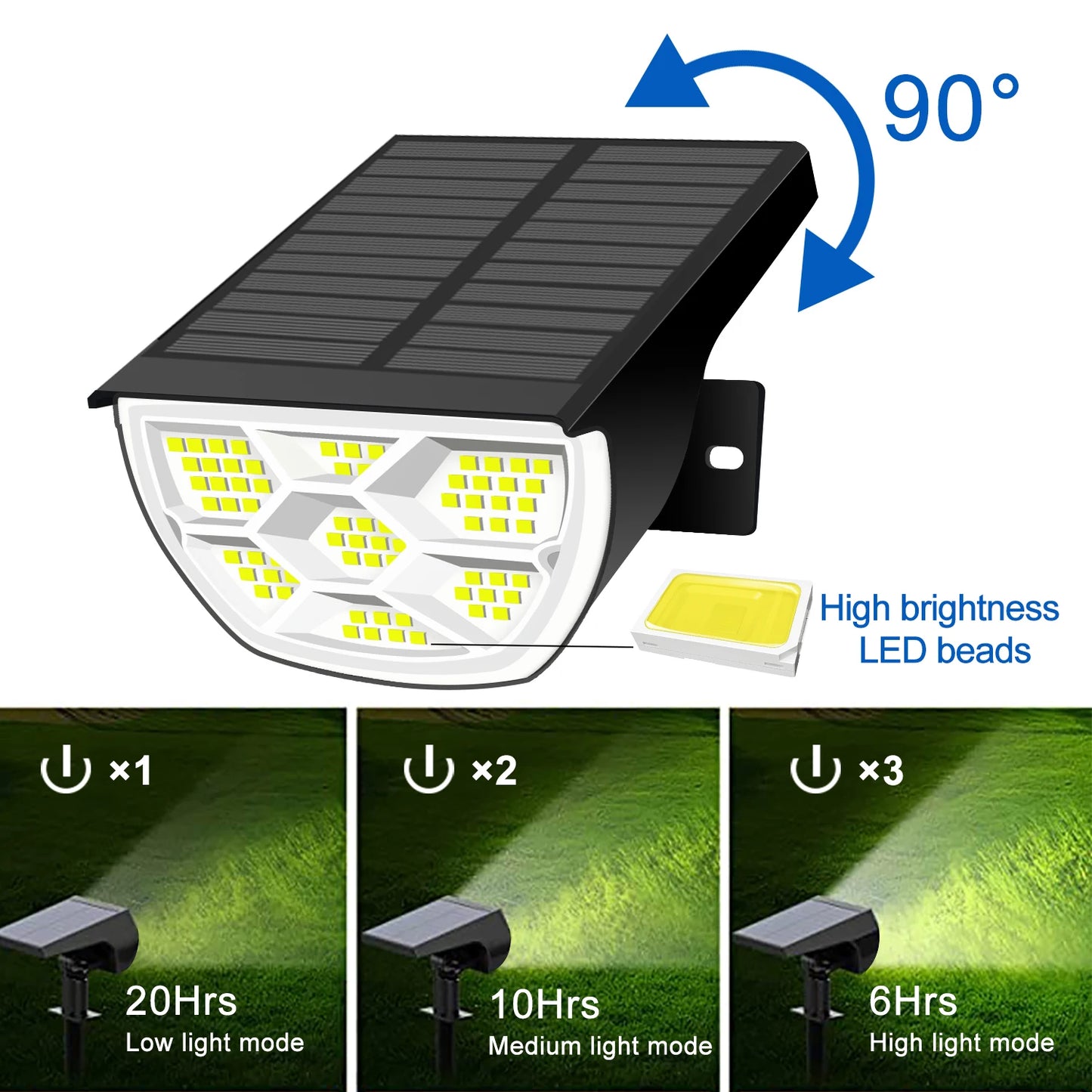 68 RGB LED Solar Powered Spot Lights