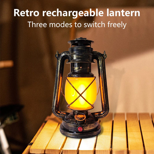 Rechargeable Vintage Lantern Lamp 3 Lighting Modes