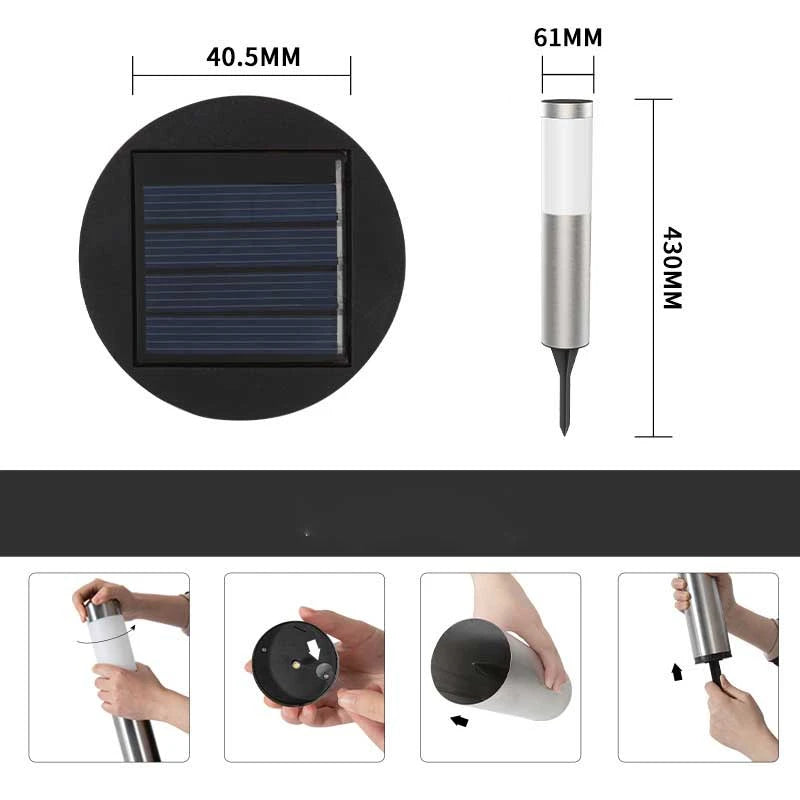 Solar Powered Stainless Steel Pathway Lights