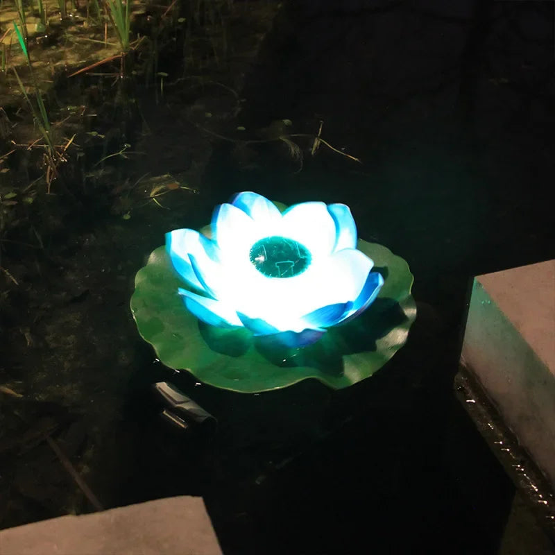 Solar Powered Floating LED Lotus Flower Light