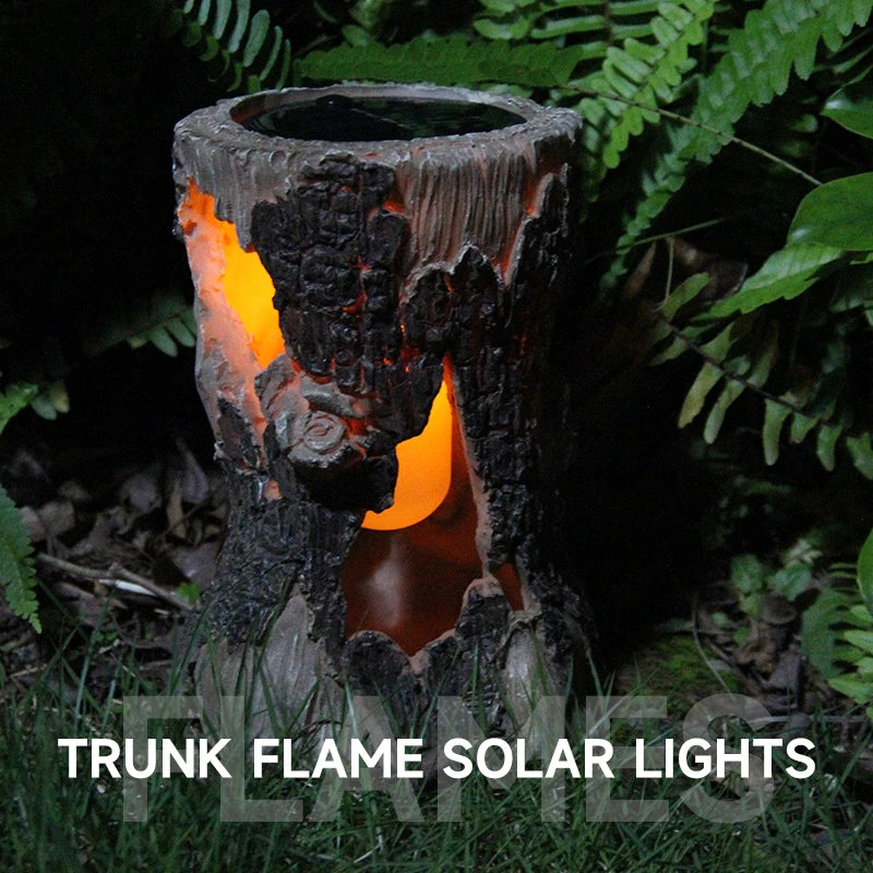 Solar Powered Tree Stump Light