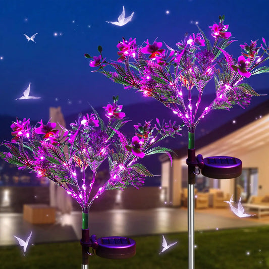 Solar powered Purple Orchid pathway and garden light