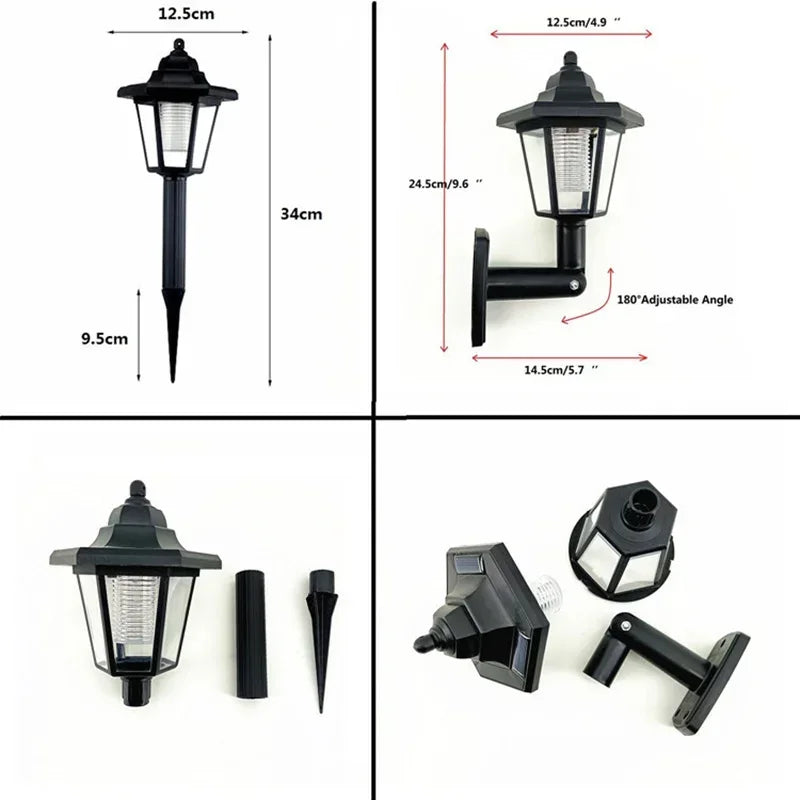 Solar Powered vintage look wall or ground Lantern/light