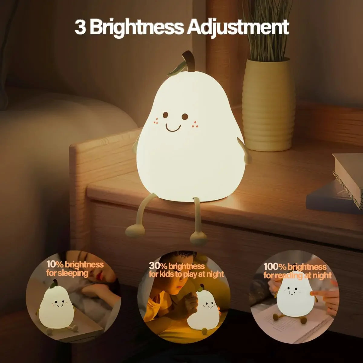 Cute Pear Dimmable Night Light