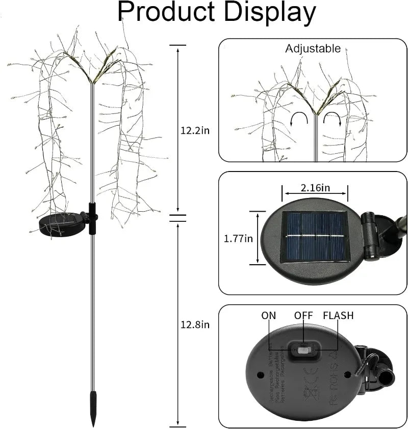 Solar Powered LED Willow Tree Lights