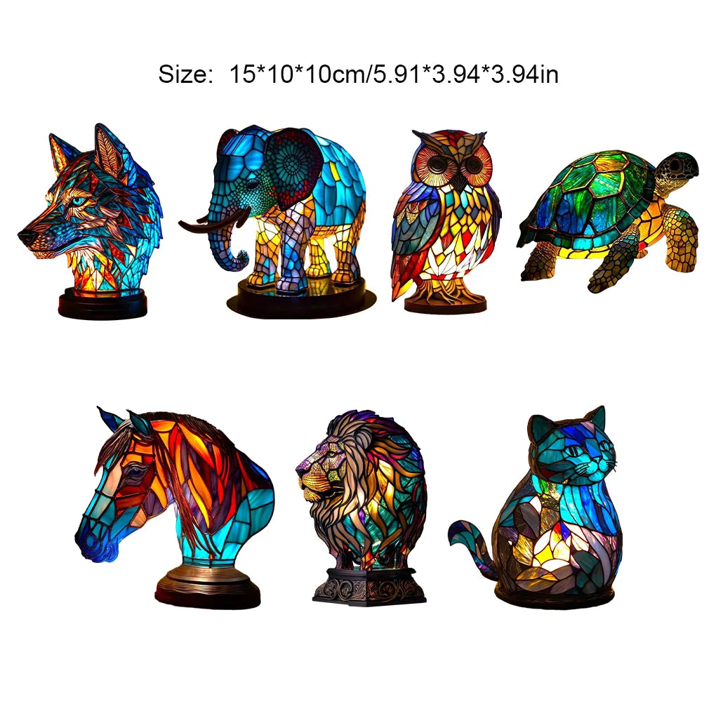 Stained Glass Animal Lamp