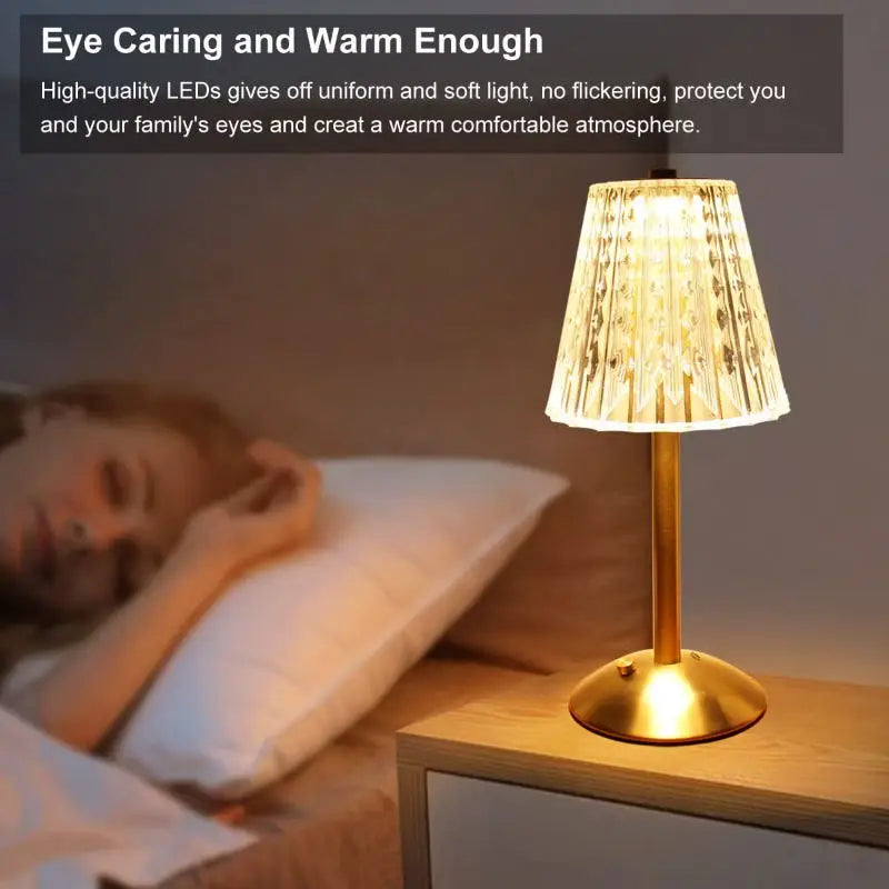 Crystal Cordless Waterproof Touch Sensing Lamp