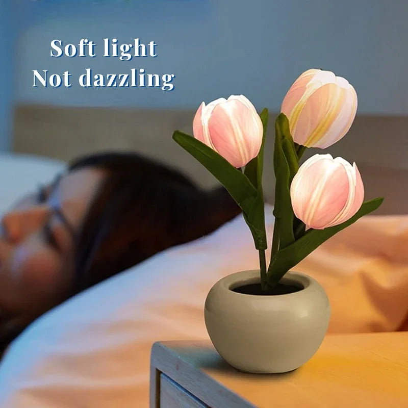 Simulation Tulip Planter Lamp