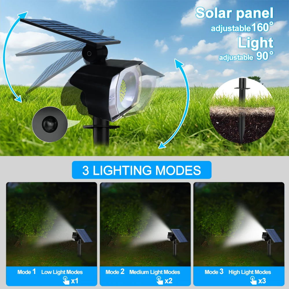 Solar Powered Landscape Lights with adjustable panel