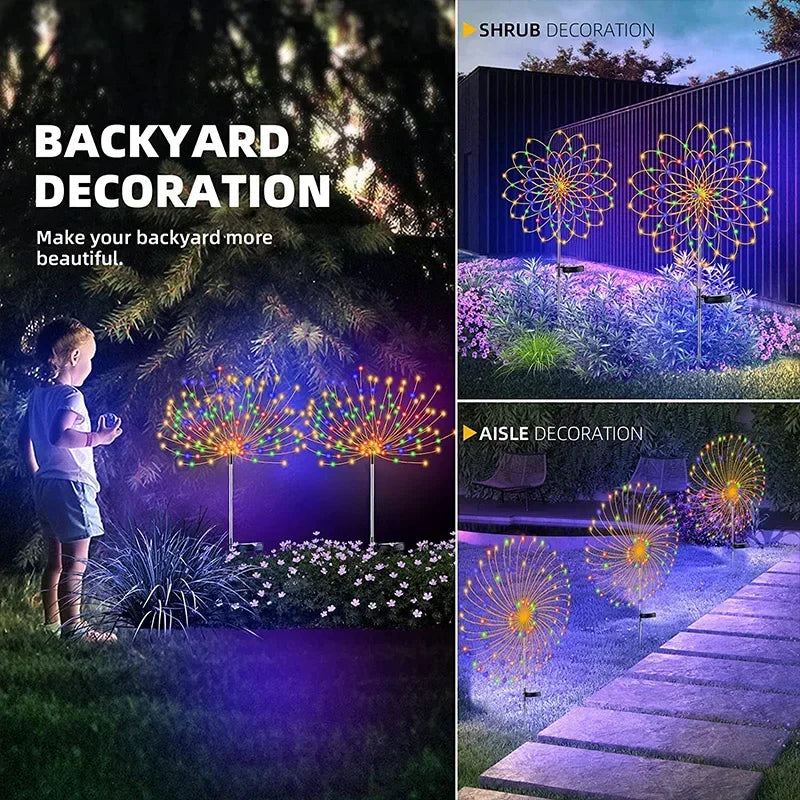 Firework explosion solar lights!  Customizable shape make them into whatever you like!