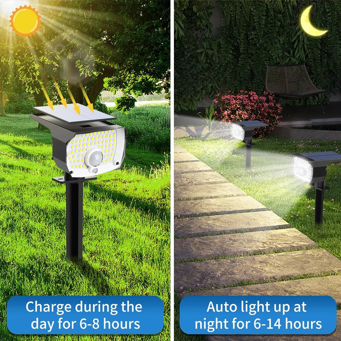 76LED 3 mode Solar Spotlights