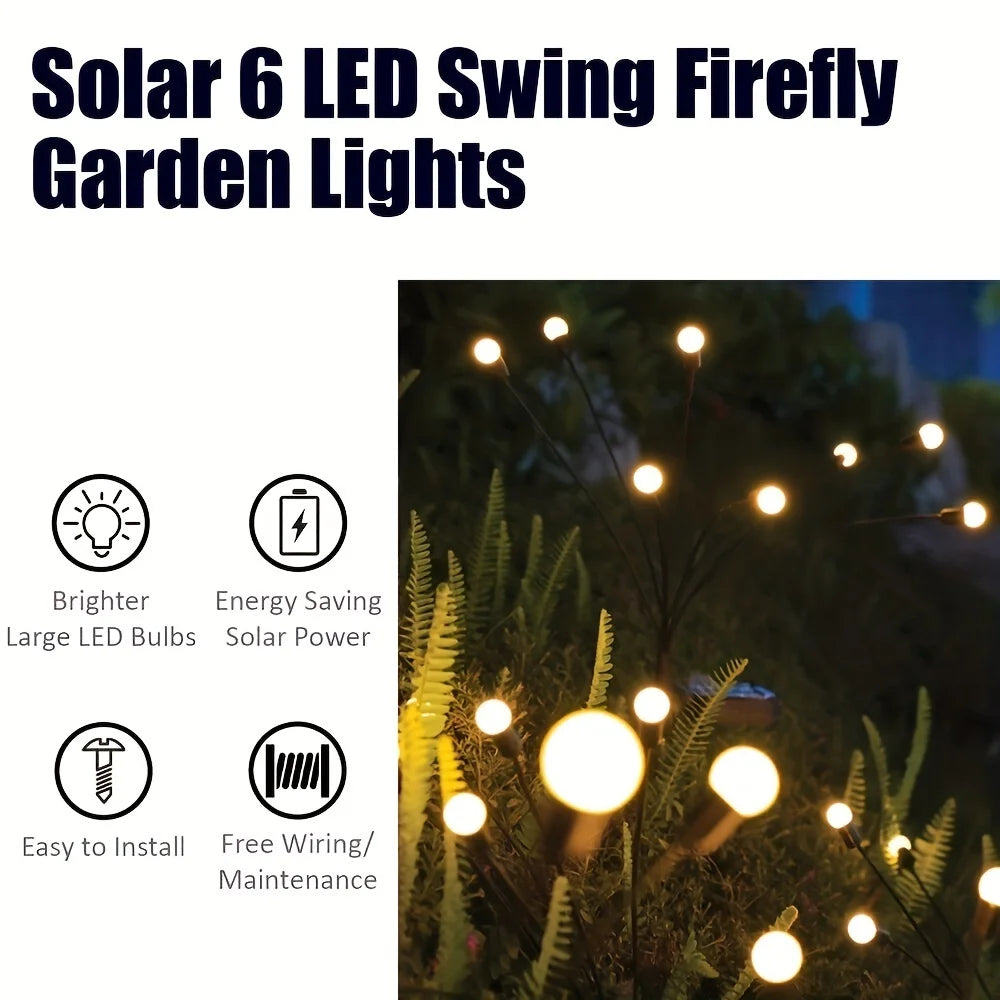 LED Solar Powered wind dancing Firefly Light