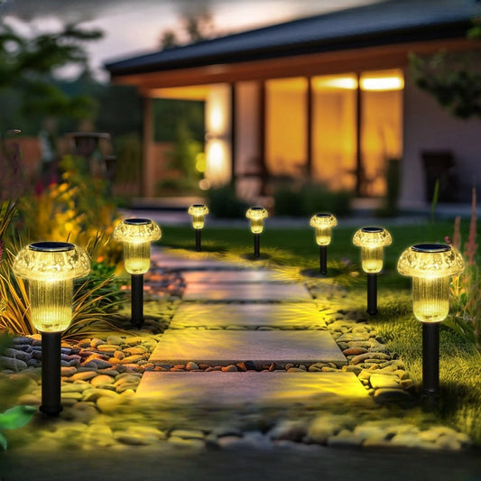 Mushroom shaped multicolor LED pathway lights