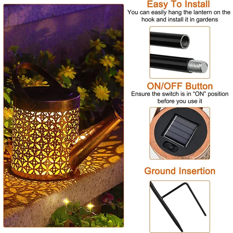 Solar LED Waterproof Hanging Kettle Lantern Light!