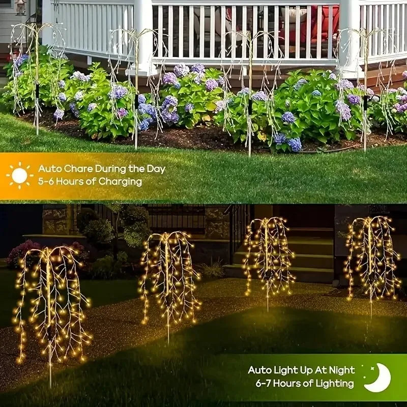 Solar Powered LED Willow Tree Lights