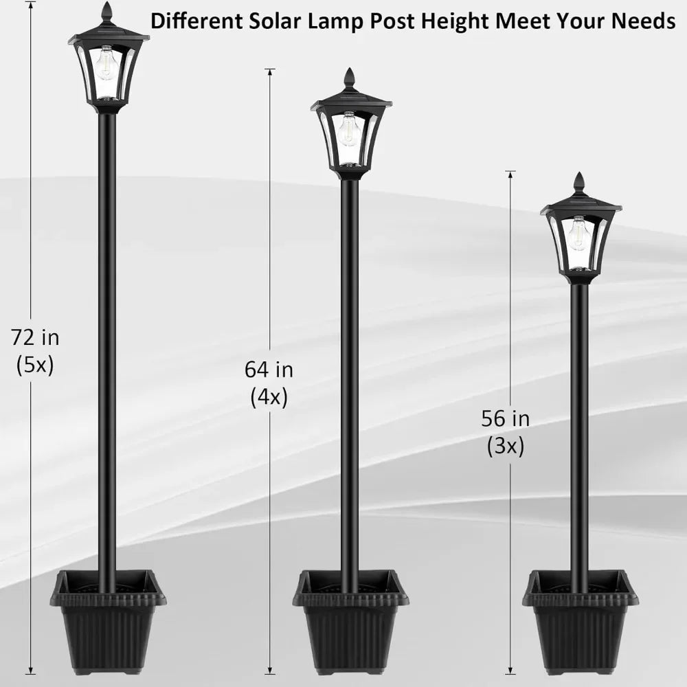 72" Solar Outdoor Usable Planter Base Post light