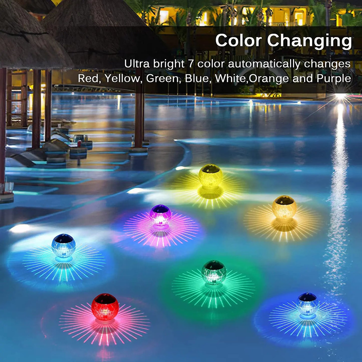 Solar Powered Floating Multi Colored Pool light