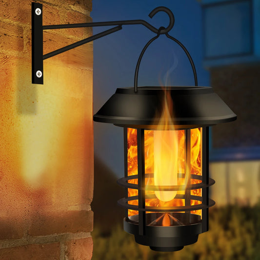 Solar Powered Flickering Flames Lantern Light