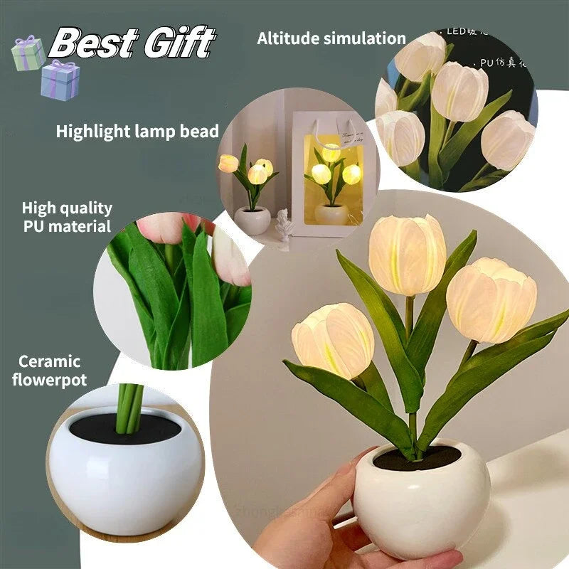 Simulation Tulip Planter Lamp