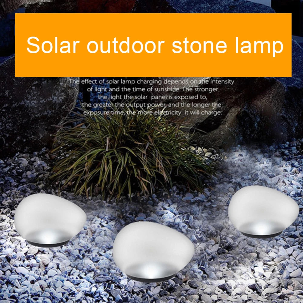 Solar Powered Cobble Stone Light