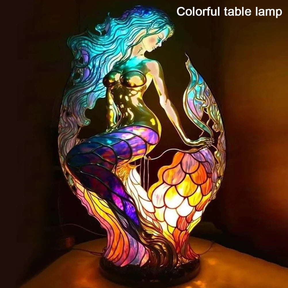 Beautiful Stained Glass Animal Lamp