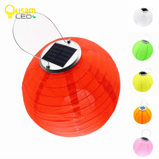 Solar Powered Japanese Style Nylon Hanging Light