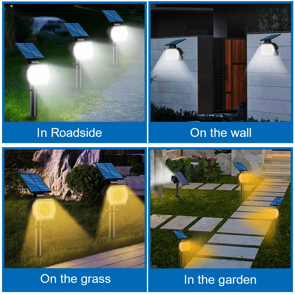 Solar Powered Landscape Lights with adjustable panel