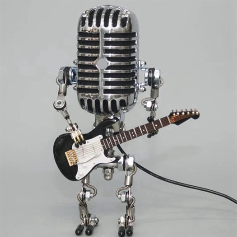 Vintage Microphone Robot Desk Lamp