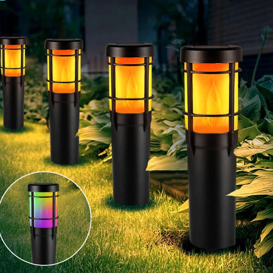 Solar Pathway Lights LED Flickering Flame multi Colored options