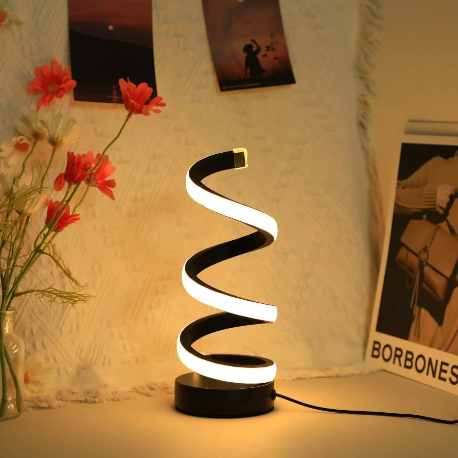 Swirl Styled Modern Look Tricolor LED Lamp