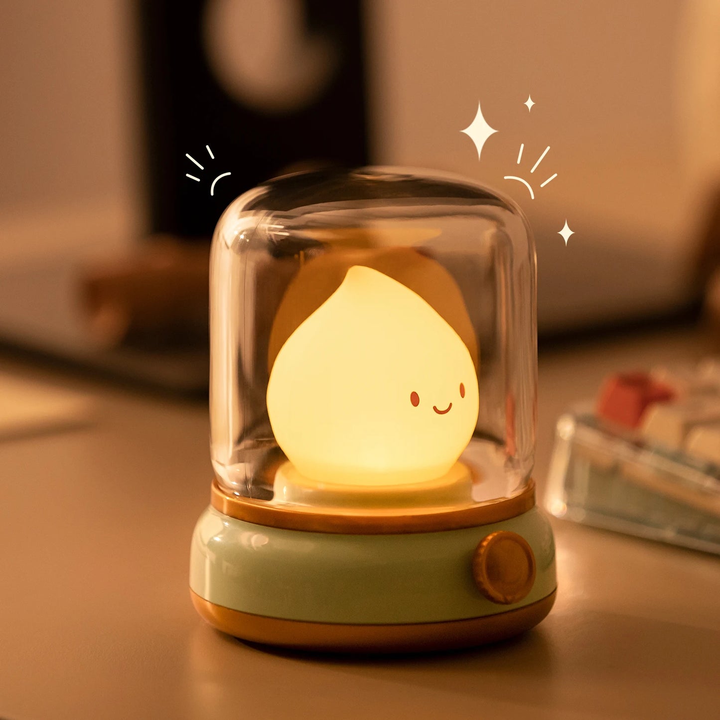 Cute happy flame night light