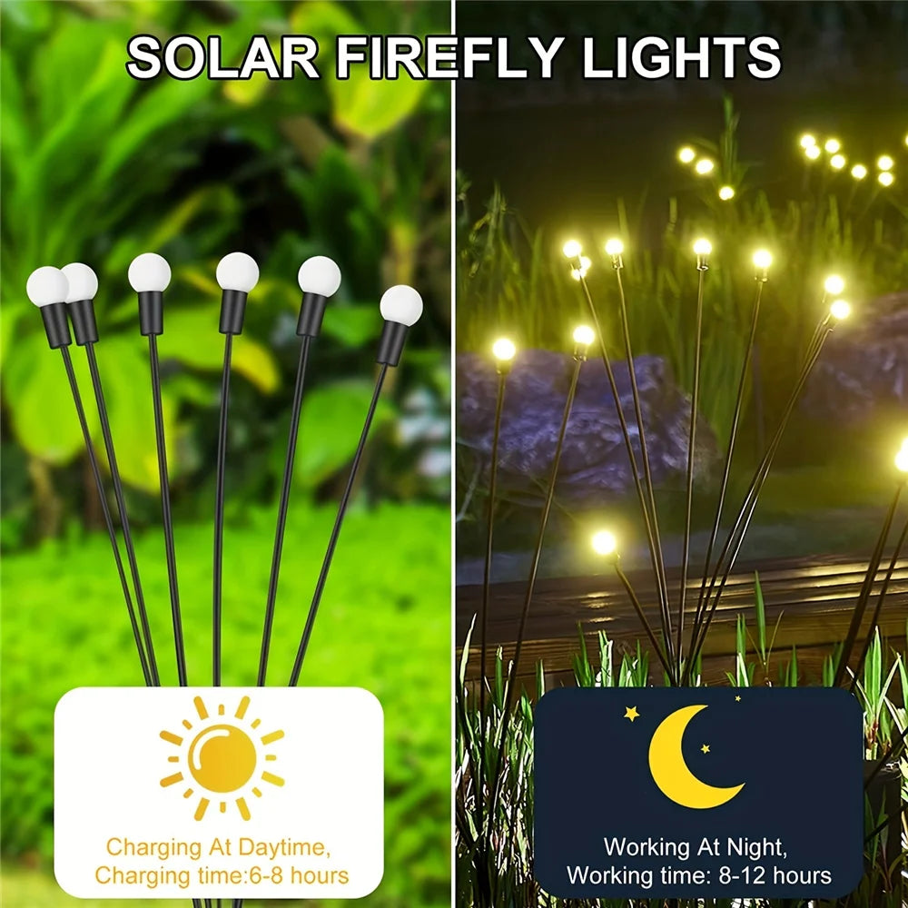 LED Solar Powered wind dancing Firefly Light