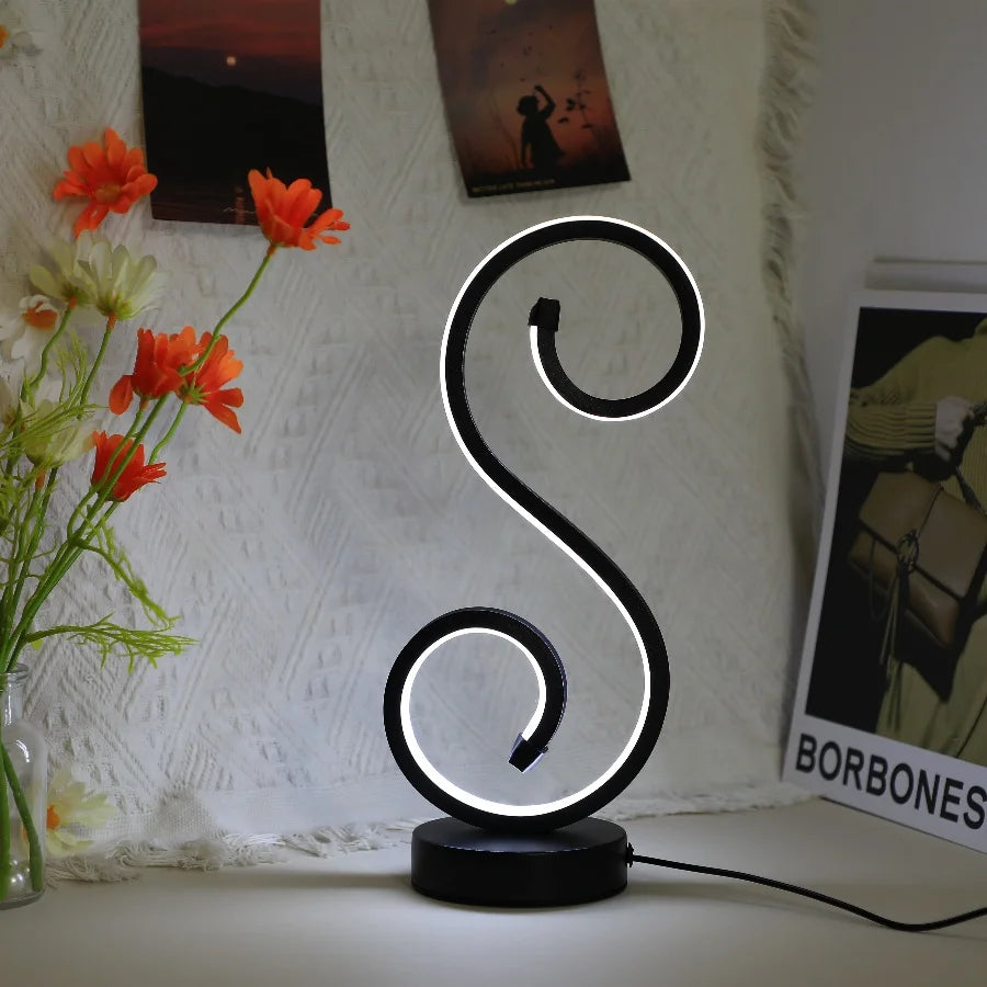 S-Style Three-color Dimming Decorative Desk Lamp