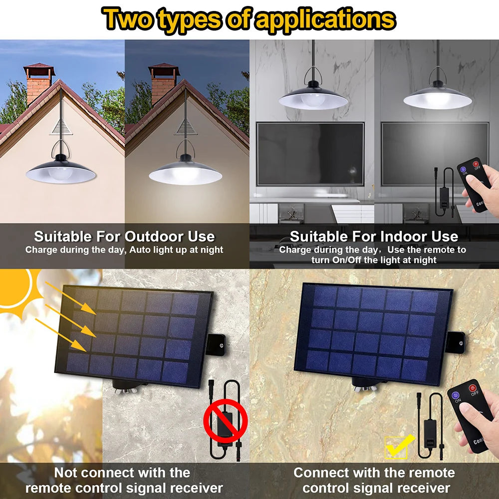 Remote Operated Solar Powered Pendant Lights