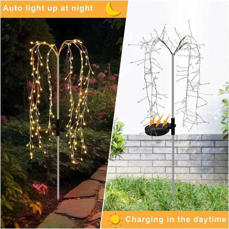 Solar Powered LED Willow Tree Lights