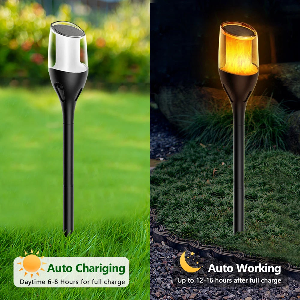 Solar Powered Flame Imitation pathway lights