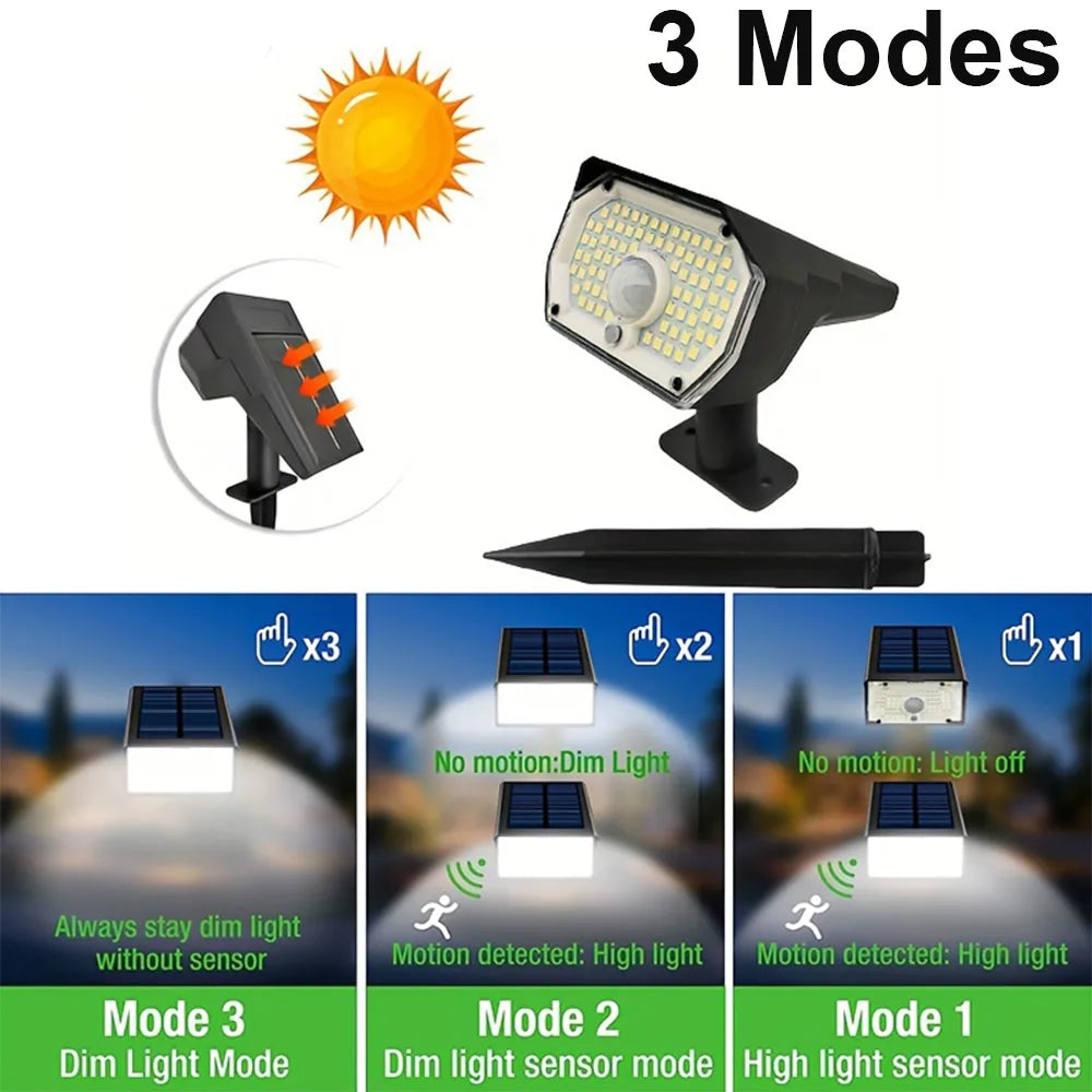 76LED 3 mode Solar Spotlights