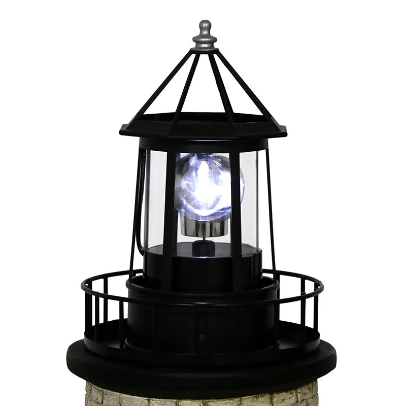 Solar Powered Lighthouse with Rotating Beacon Light