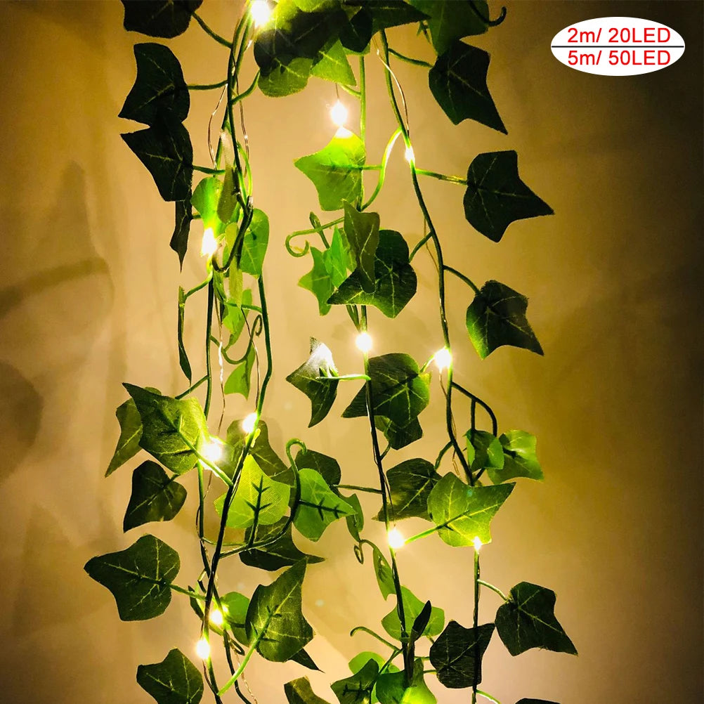 LED Leafy vine string of lights