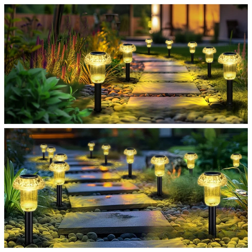 Mushroom shaped multicolor LED pathway lights