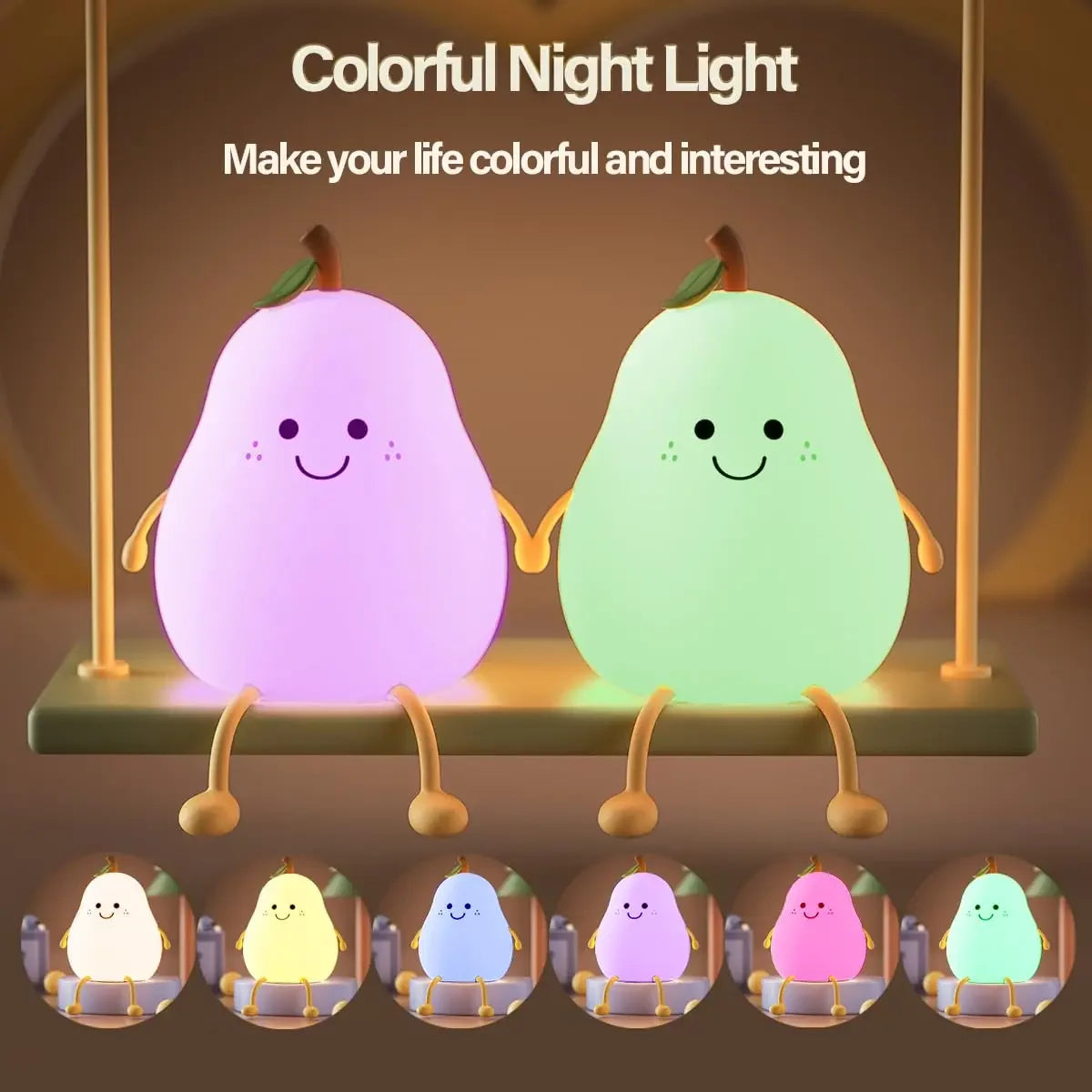 Cute Pear Dimmable Night Light