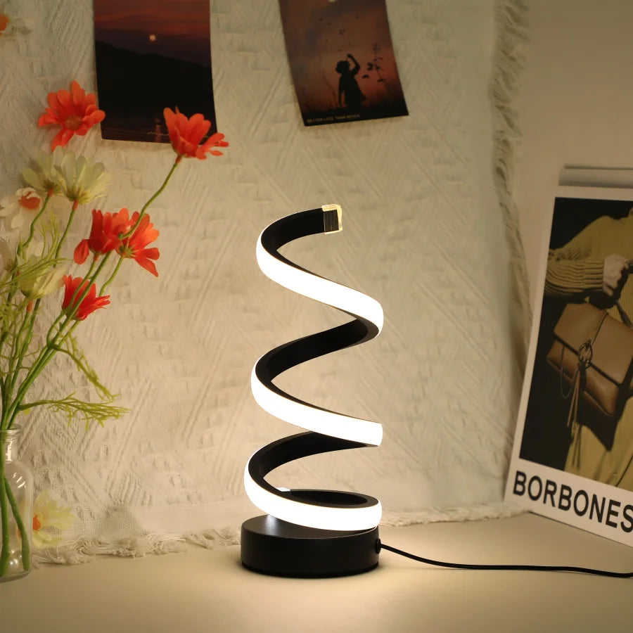 Swirl Styled Modern Look Tricolor LED Lamp