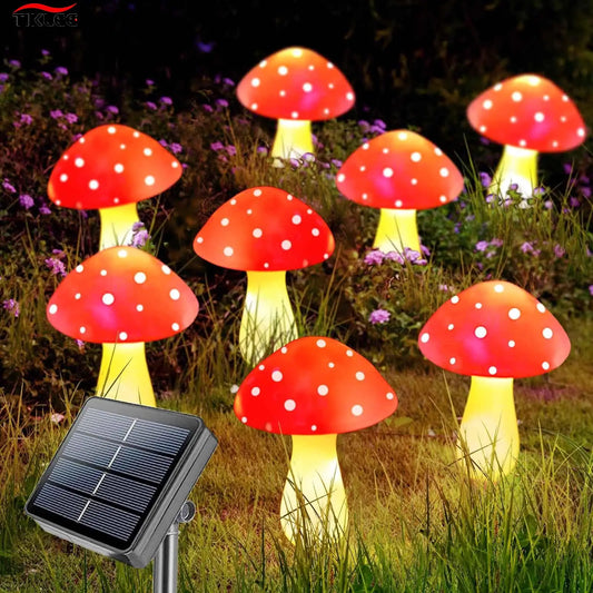 LED Solar Mushroom String Light